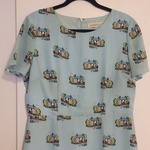 Cute blue knee length dress!